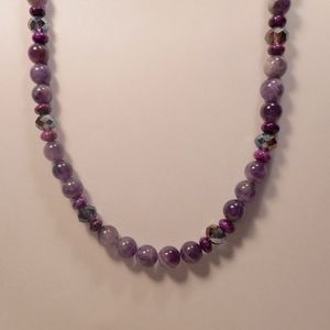 amethyst and purple agate necklace